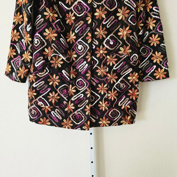 NWT HUTCH ANTHROPOLOGIE Women's Multicolor Floral Embroidered Boho Coat Sz M - Picture 8 of 16